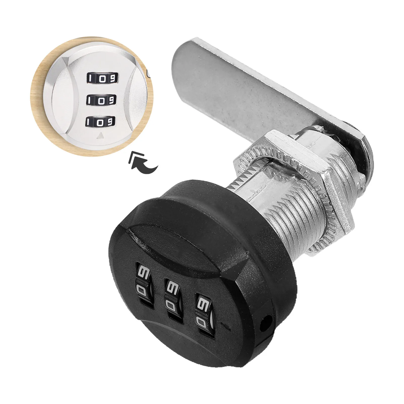 2Sets Heavy Duty Mechanical Password Lock Zinc Alloy Drawer Cabinet Lock for Office Home Security File Cabinet Dresser Toolbox