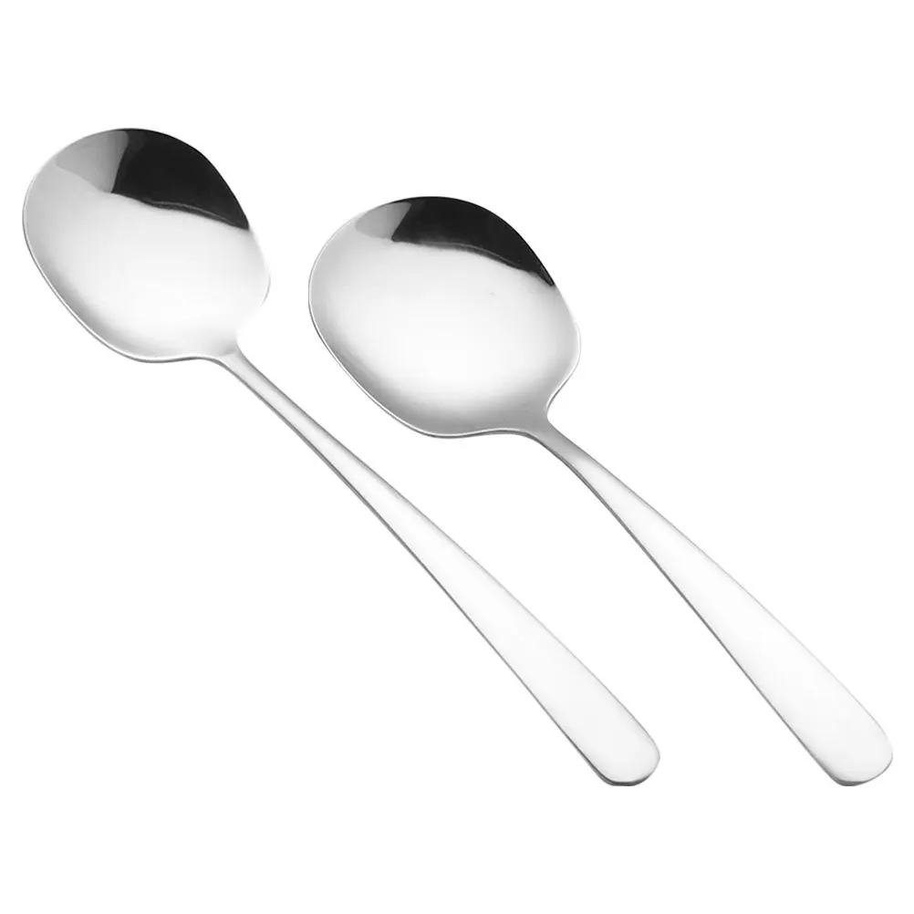 

2Pcs Stainless Steel Serving Spoons Set Large Size Food Serving Spoon for Home Hotel Restaurant Kitchen Rice Soup Utensils
