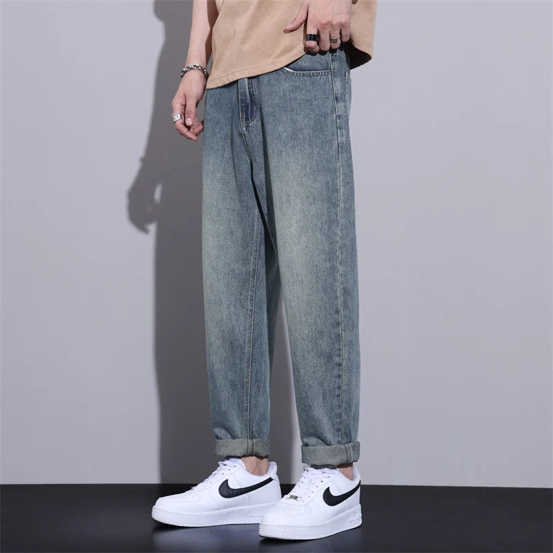 2026 Spring/summer Jean Men Trend Loose Casual Straight Versatile Long Pants Wide Leg Jeans