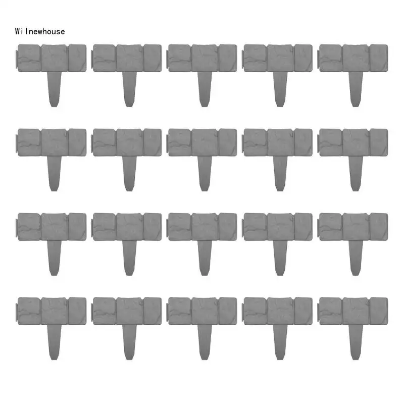 5/10/20Pcs Plastic Garden Edging Stone Look Border Decorative Flower Bed Fence for Landscaping Lawn Stakes Garden Dropship