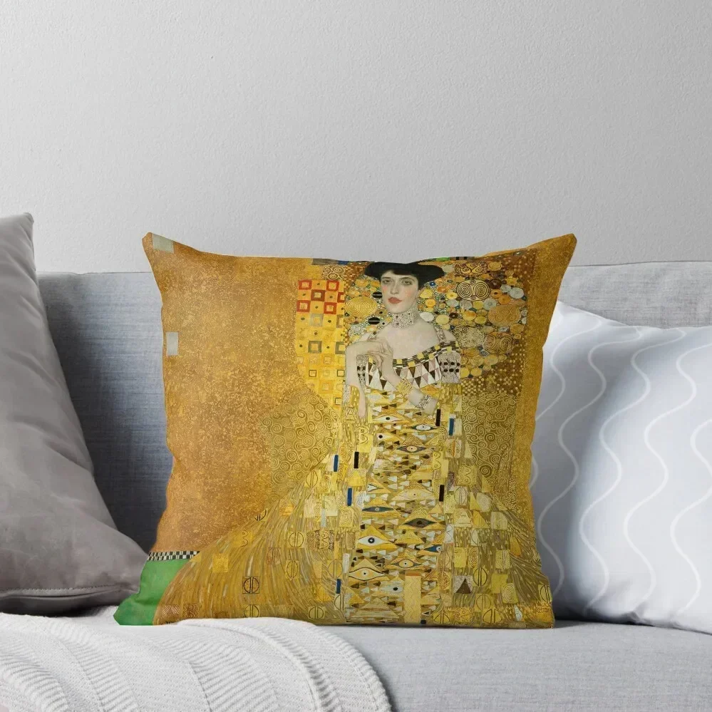 Vintage Gustav Klimt Portrait of Adele Bloch Bauer 1907 Throw Throw Pillow Luxury Cushion Cover Cushion Cover pillow