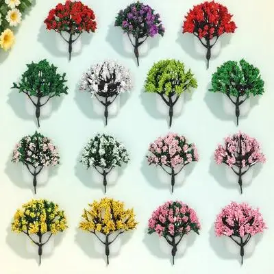15 pezzi di alberi in miniatura paesaggio verde realistico per layout di treni diorama architettura modellazione alberi di plastica albero artificiale