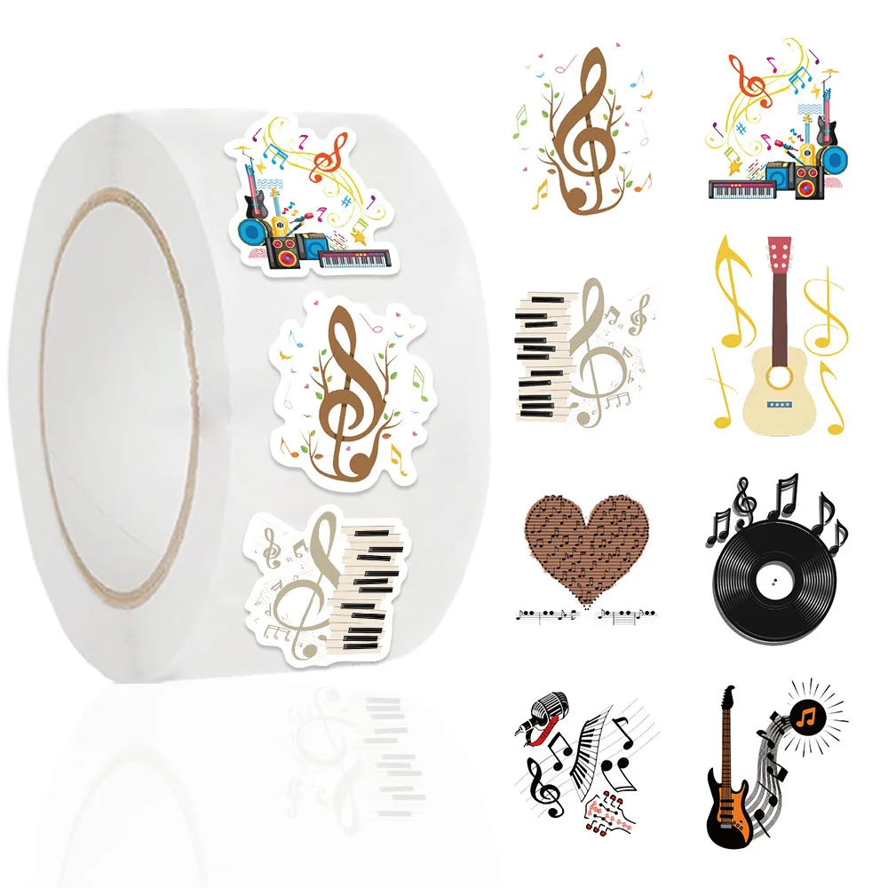 

100-500pcs Cool Instrument Music Note Sticker Label Decorative Sticker for Phone Case Note Pad DIY Gift Wrap Decor for Girls