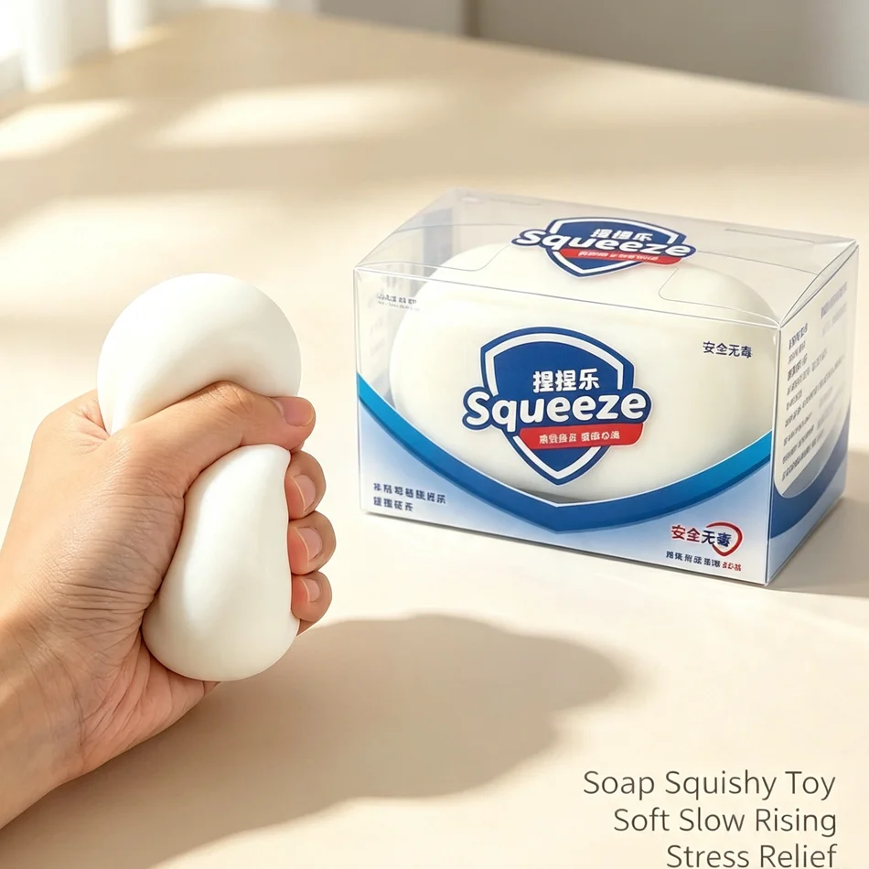 Soft Fluffy Handmade Soap Squeeze Toy, Student Anxiety Relief Squishy, Perfect Holiday Stress Release Present