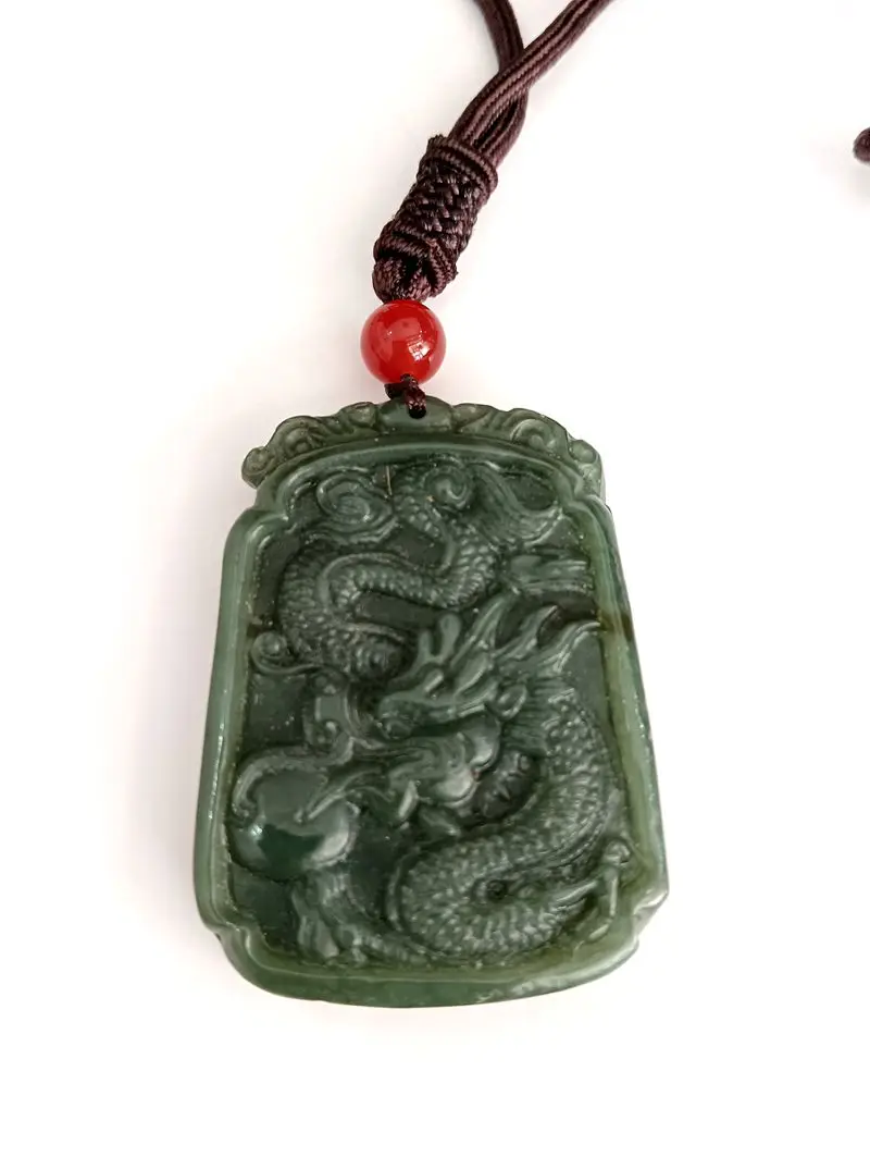 

Exquisite Sun Dragon Pendant Mascot He Tian Jade Amulet Lucky Energy Chinese Zodiac Bless