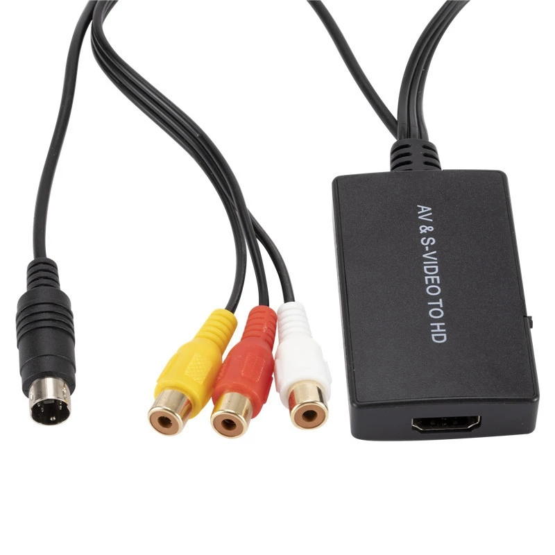 SVideo to HDMI Converter S-Video and 3RCA CVBS Composite to Audio Video Converter Support 1080P 720P