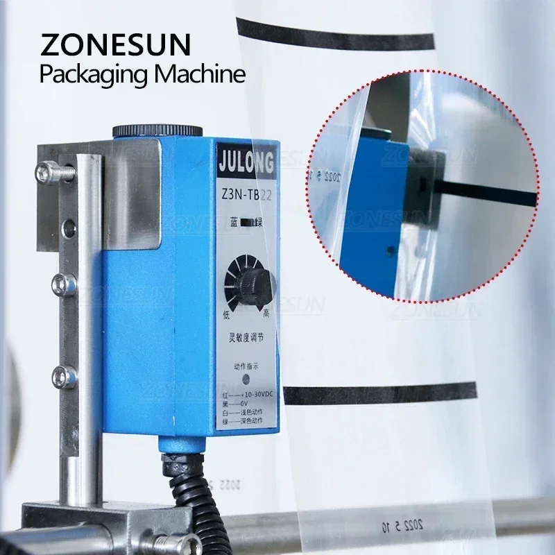 ZONESUN ZS-F100 4 Side Seal Powder Pillow Plastic Bag Filling Sealing Machine Food Beverage  Automatic Packing Machine