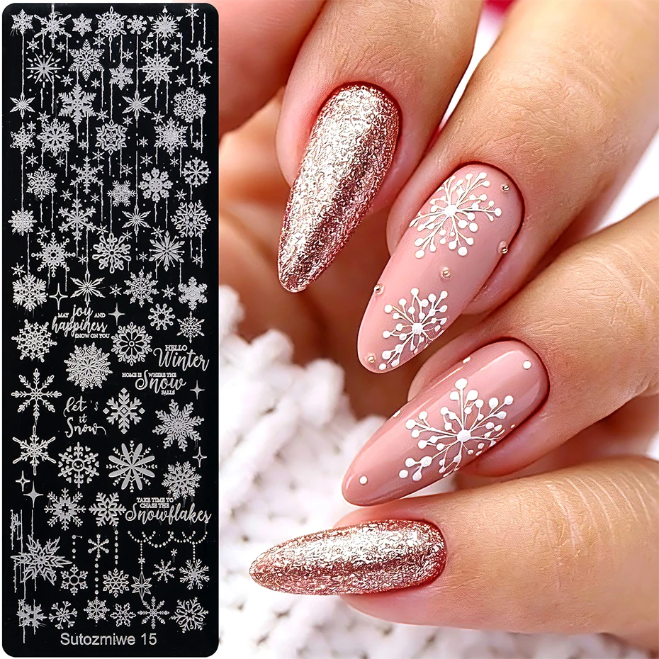 Snowflake Winter Christmas Nail Stamping Plate Snow Flake Ice Nail Art Stamp Template Pattern Image Nail Stencil Stamp Manicure