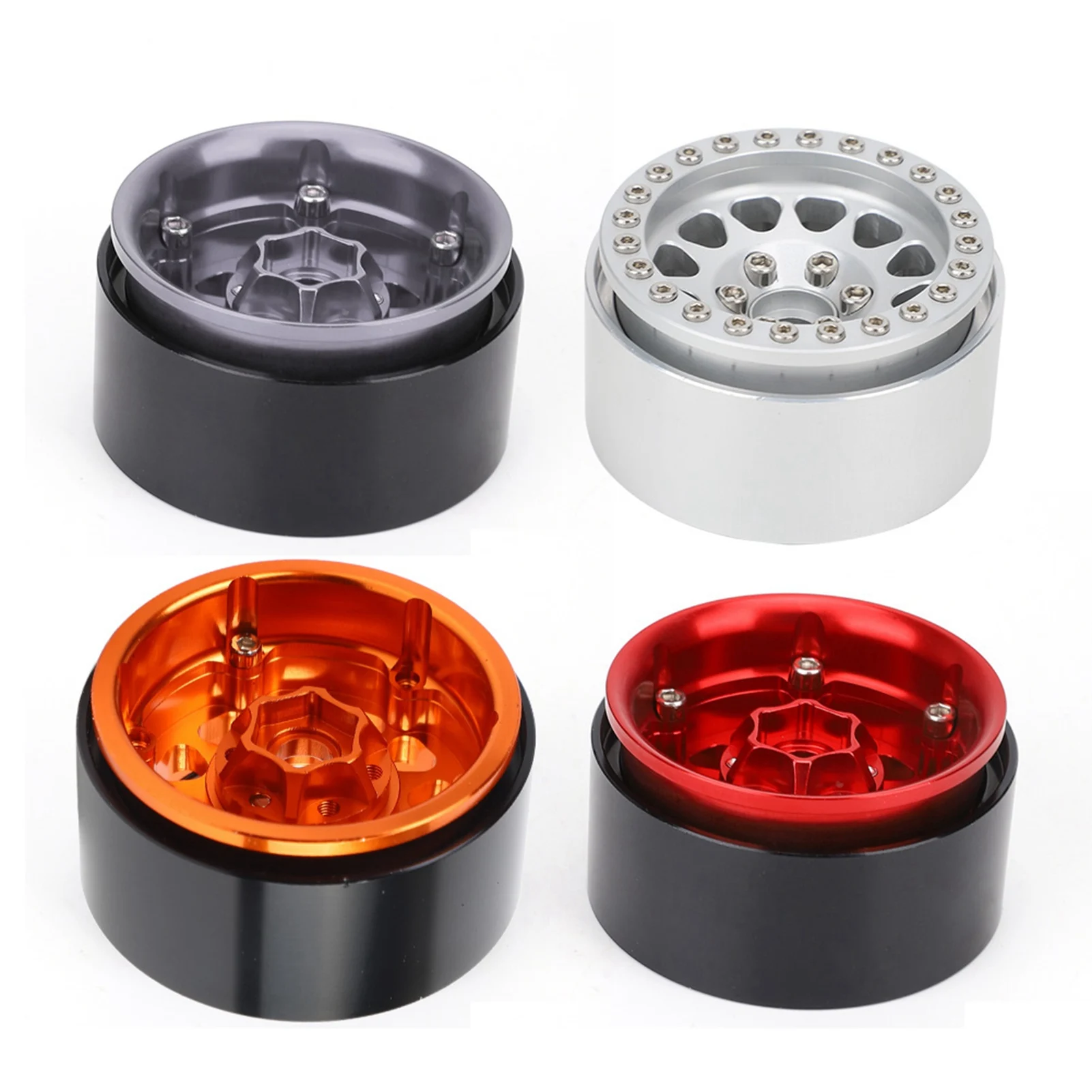 4 pièces 1:10 RC voiture sur chenilles moyeu de roue en métal pneu de voiture adapté pour Axial SCX10 / SCX10II / 90046 / 90047