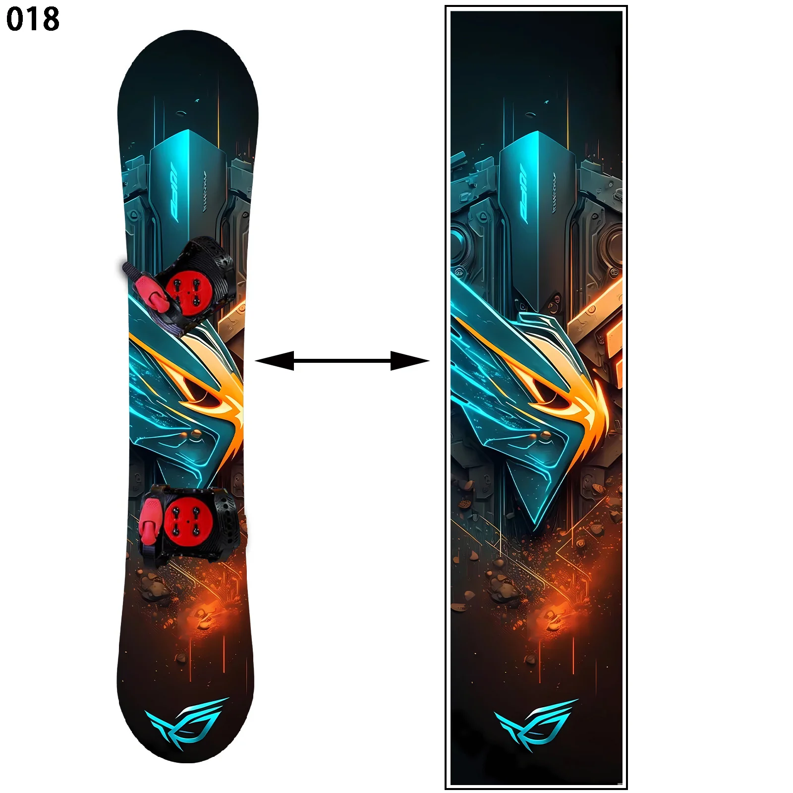 

1 наклейка для сноуборда в стиле киберспортивного меха, модная персонализированная декоративная наклейка для сноуборда, наклейка на поверхность сноуборда