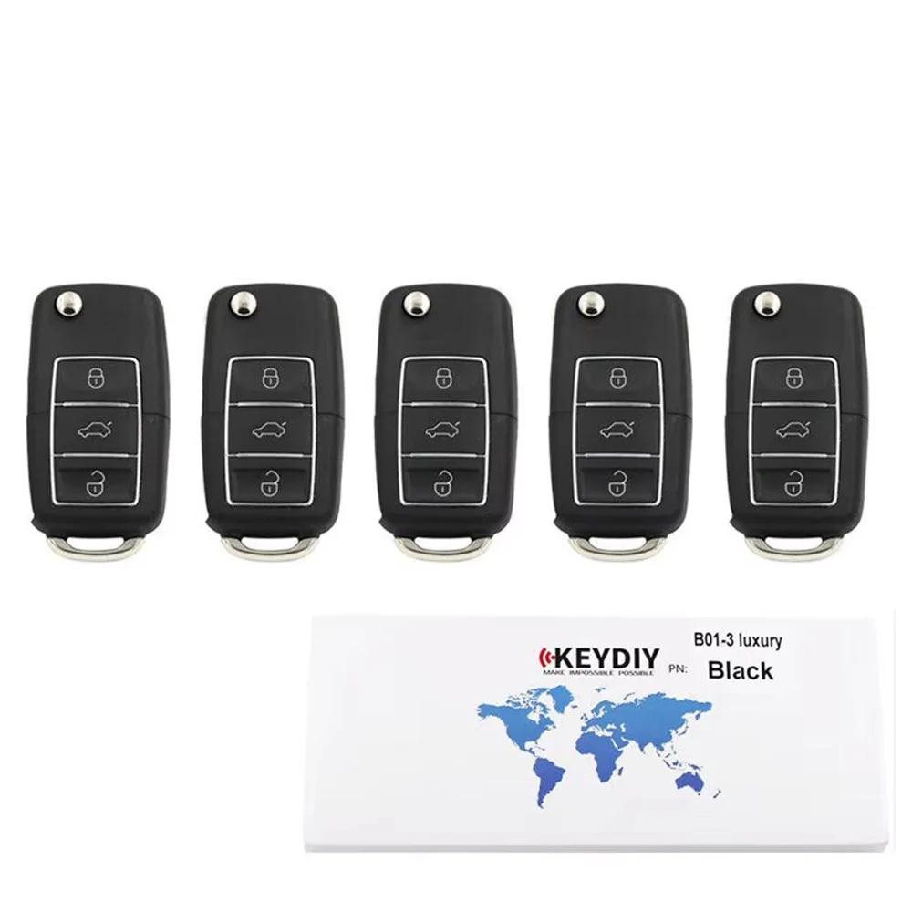 5pcs/lot B01 LUXURY BLACK 3 Button KD Remote Car Key Universal Accsesories For KD900/MINI/KD-X2 Programmer Tools B Series Contro