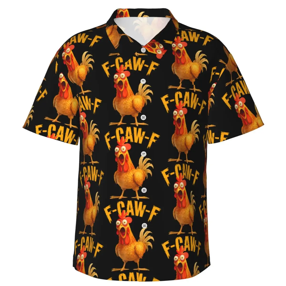 

Летняя рубашка для отдыха, забавные блузки с курицей F-Caw-F FCAWF, винтажные повседневные рубашки, мужская уличная одежда с короткими рукавами Y2K