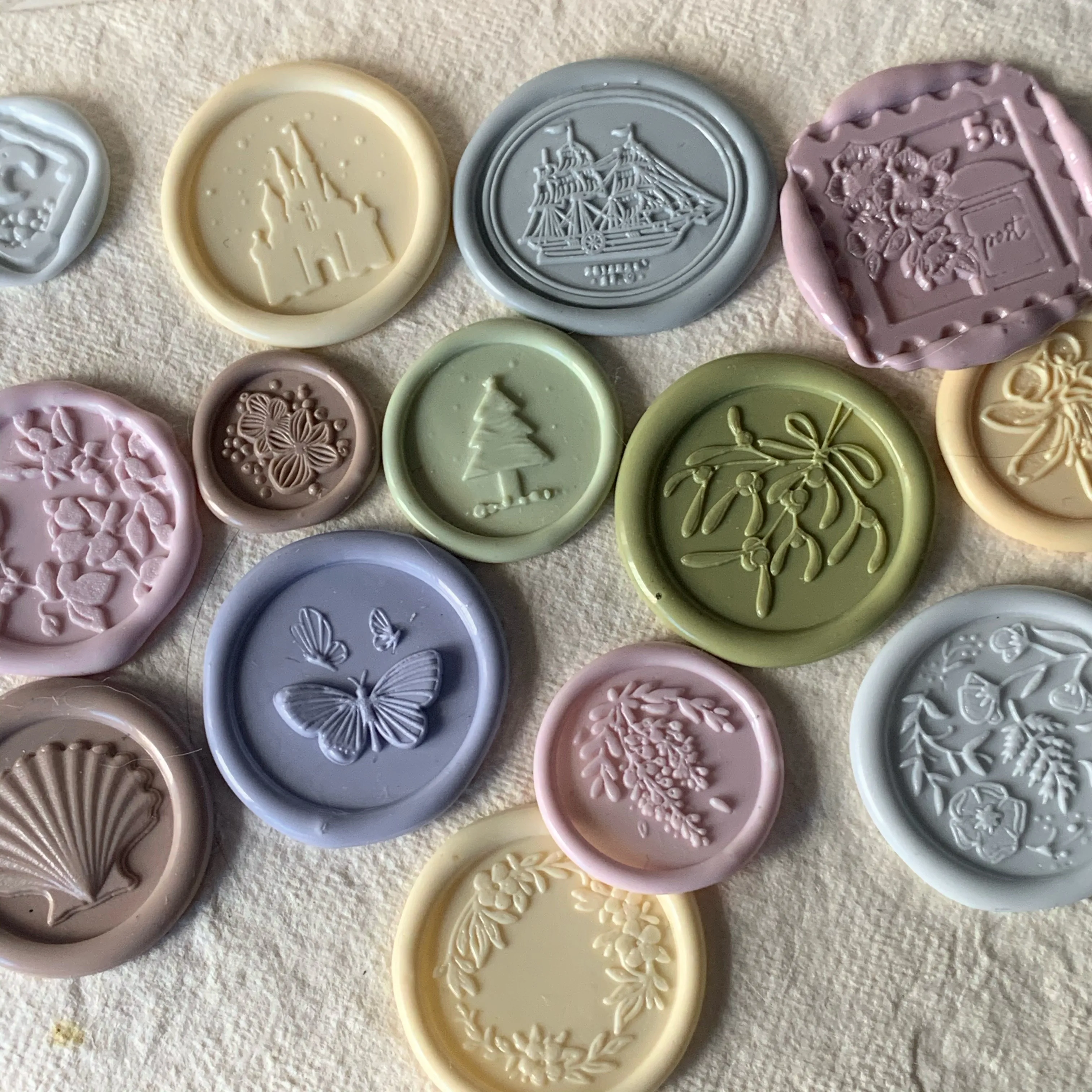 Wax Seal Stamp Flowers/Cherry Blossoms/Red/Macaron Colors Sealing Wax DIY Scapbooking Noctilucence Pentagram Fire