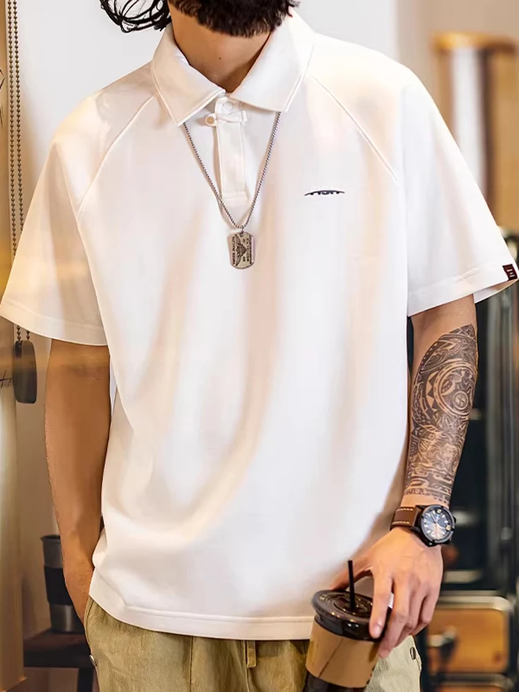 

Loose Fit American Sle irt ort Sve Men's Summer New Texture f Sve T-irt Breathable Comfortable Cotton