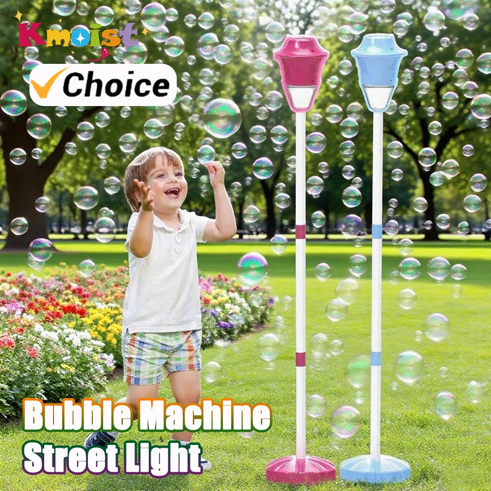 Máquina de burbujas Luz de calle Antorcha de juguete de burbujas Soplador automático con pilas Máquina de burbujas Luz de calle con luces y música
