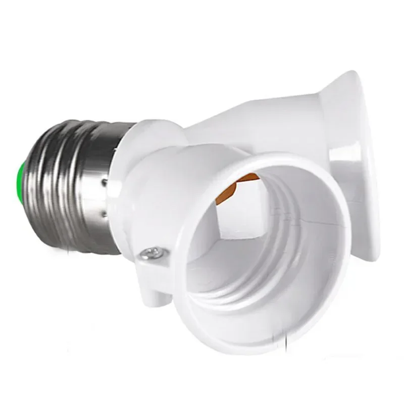 E27 to 2 E27 Lamp Holder Splitter Adapter Fireproof Converter Socket Conversion Light Bulb Base type Y Shape Splitter Adaptor