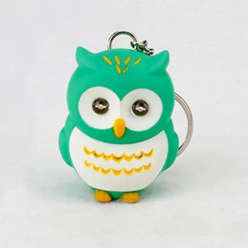 

Creative New Keychain Owl Motorcycle Car Key Chain Sound Light LED Flashlight Key Ring Holder Bag Plush Toys Key Chain