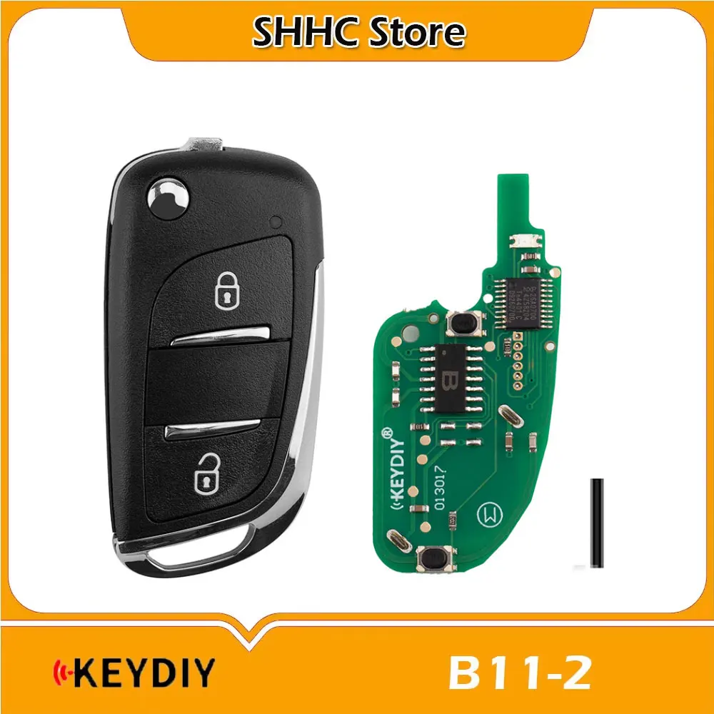 

KEYDIY KD B11-2 Universal Car Remote Key 2 Buttons for PSA Type Flip Remote Car Key for KD900/MINI/KD-X2 Programmer Tool