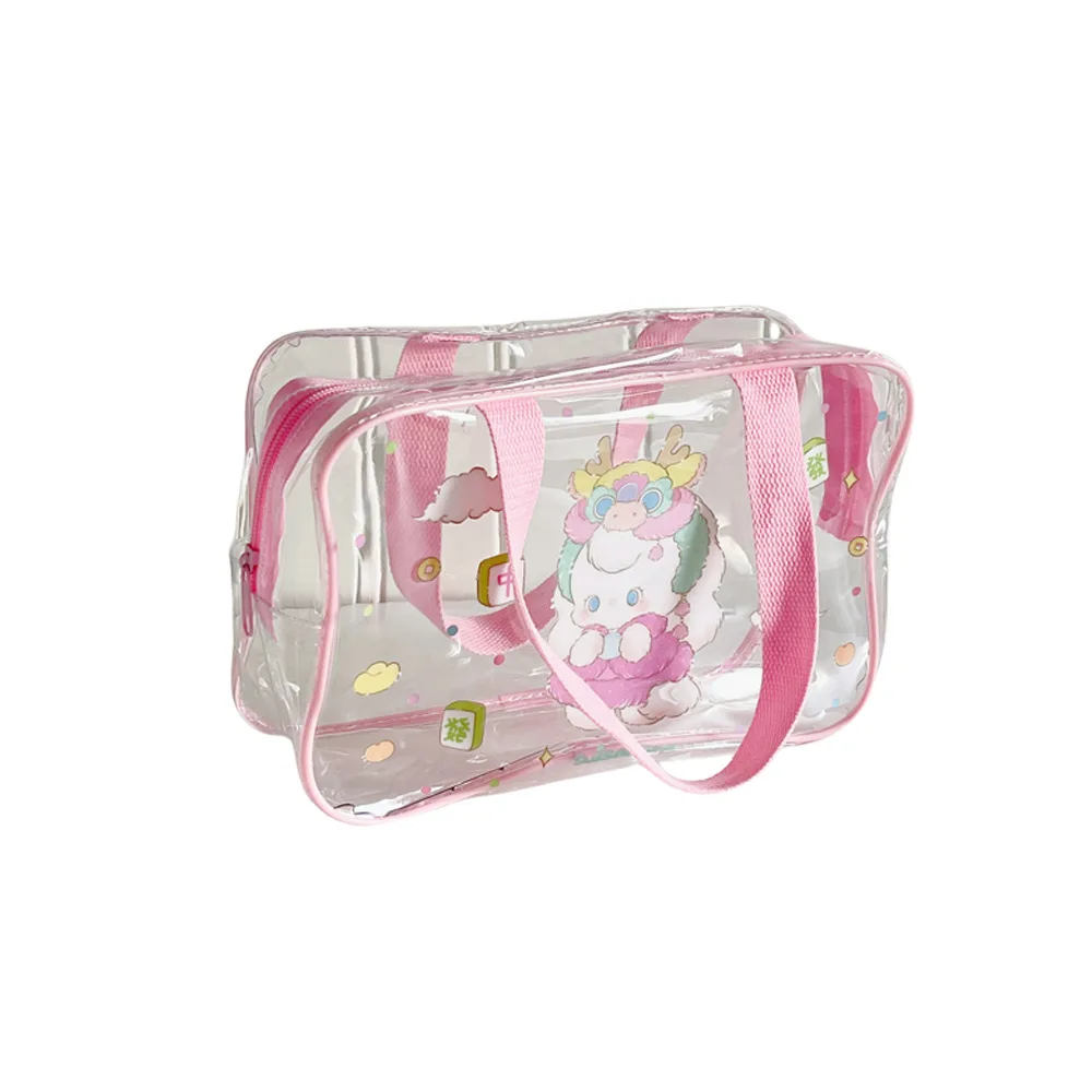 Instagram Cartoon Transparent Handbag for Girls Travel PVC Large Capacity Beach Bag