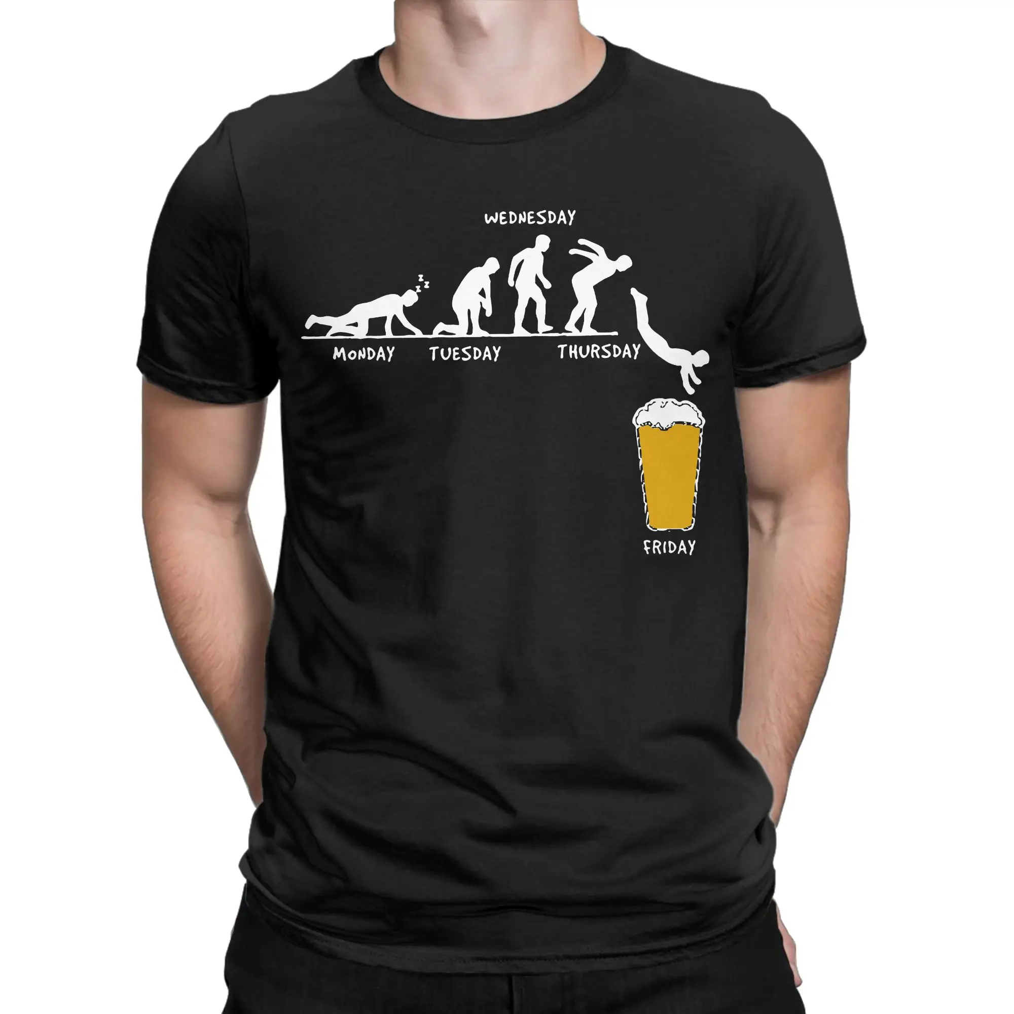 Week Craft Beer T Shirts Men's  100% Cotton Novelty T-Shirts Crewneck  Tee Shirt Short Sleeve Clothing Graphic Printed