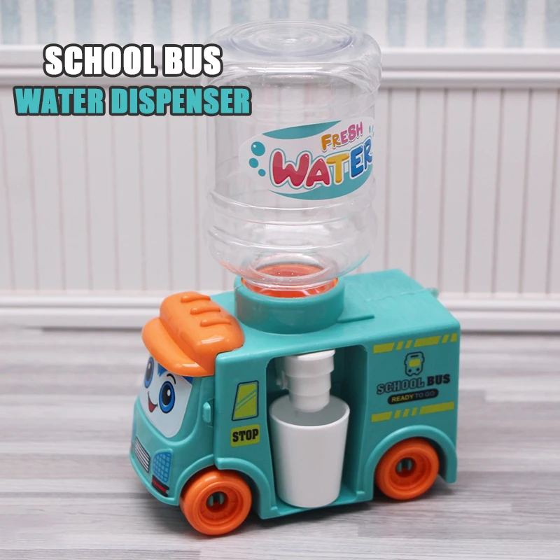 

School Bus Water Juice Dispenser Toy for Kids Simulation Children Pretend Play Miniature Kitchen Home Appliance Kids Play Toys