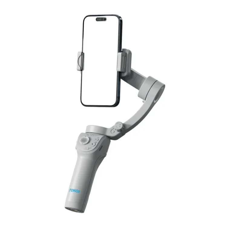 Smartphone gimbal stabilizer 3-axis cell phone foldable stabilizer for phone gimbal with face object tracking LED light