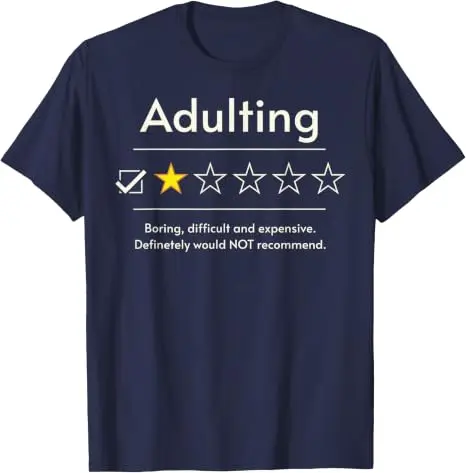 Kleidung zum 18. Geburtstag für Erwachsene | Lustiges 1-Sterne-T-Shirt mit Spruch „Adulting“ – Y2K-Humor für 18-Jährige – Detail 13