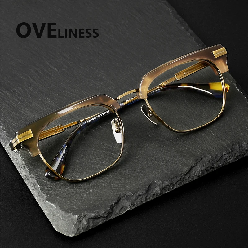 

Оправа для очков 2026 из ацетата и титана, мужская и женская, в стиле ретро, квадратная, японская, ультралегкая