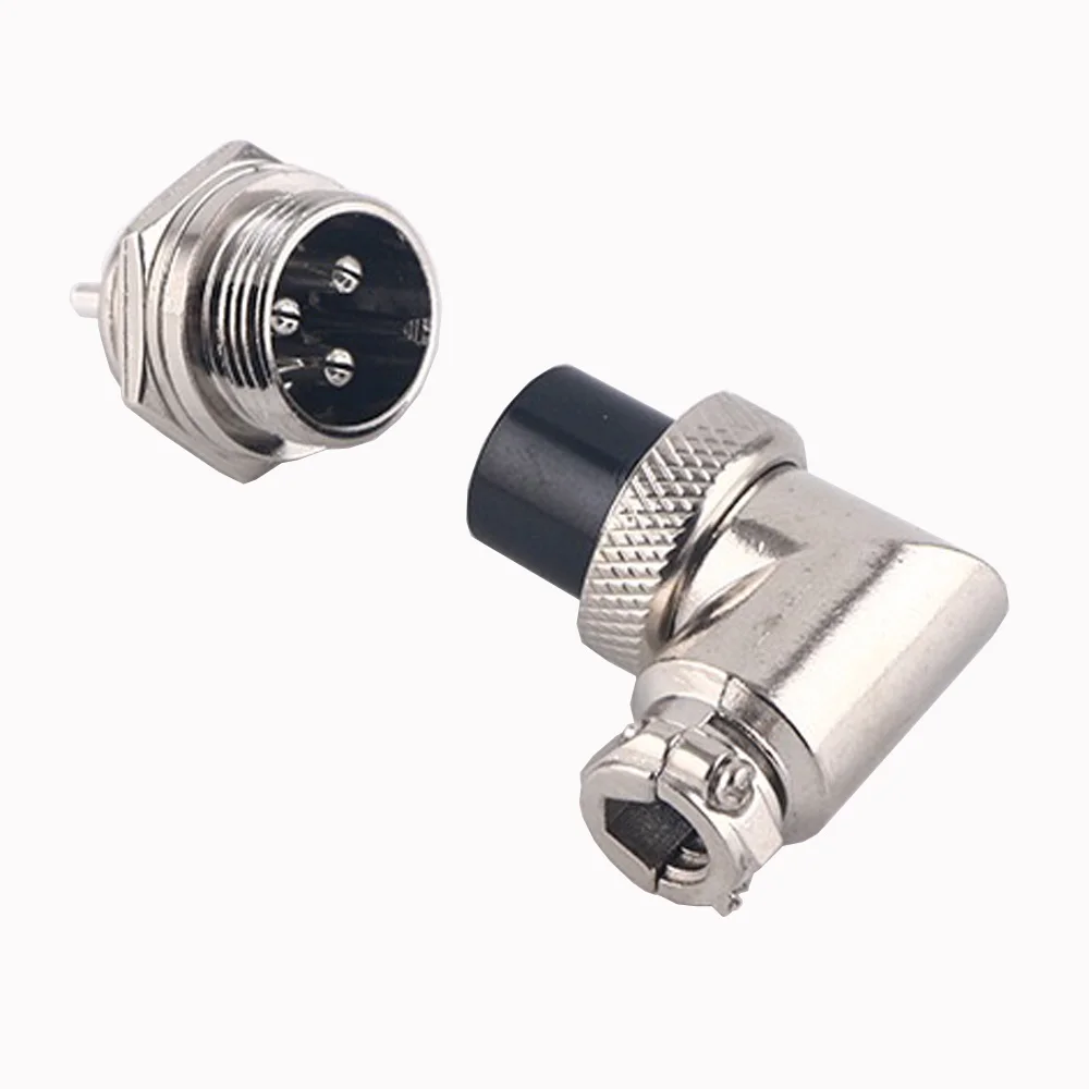 GX16 90°Elbow Aviation Circular Connector Plug Socket 2/3/4/5/6/7/8/9/10 Pin M16 Male Female Electronic Connector