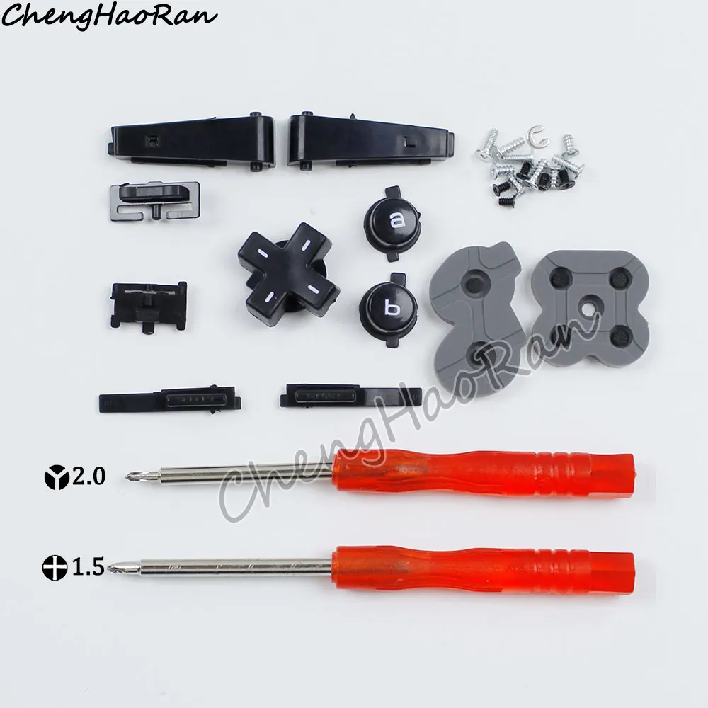 1 Satz Schraubensätze für GBM, kompletter Satz L-R-D-Pad-Tastaturtasten mit leitfähigen Gummitasten, Ersatz-Reparaturwerkzeug – Detail 9