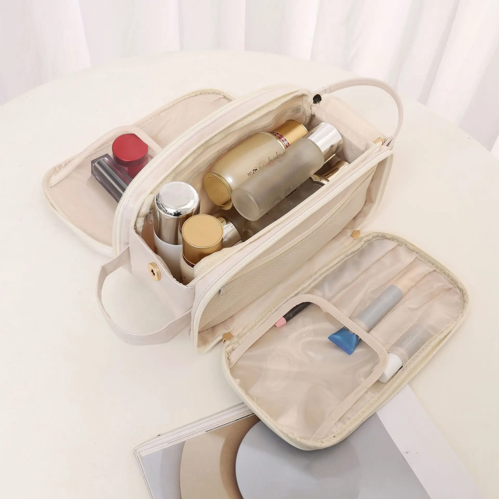 Portable storage makeup bag women large-capacity travel cosmetic bag new washing bag washing cosmetic brush desktop storage bag