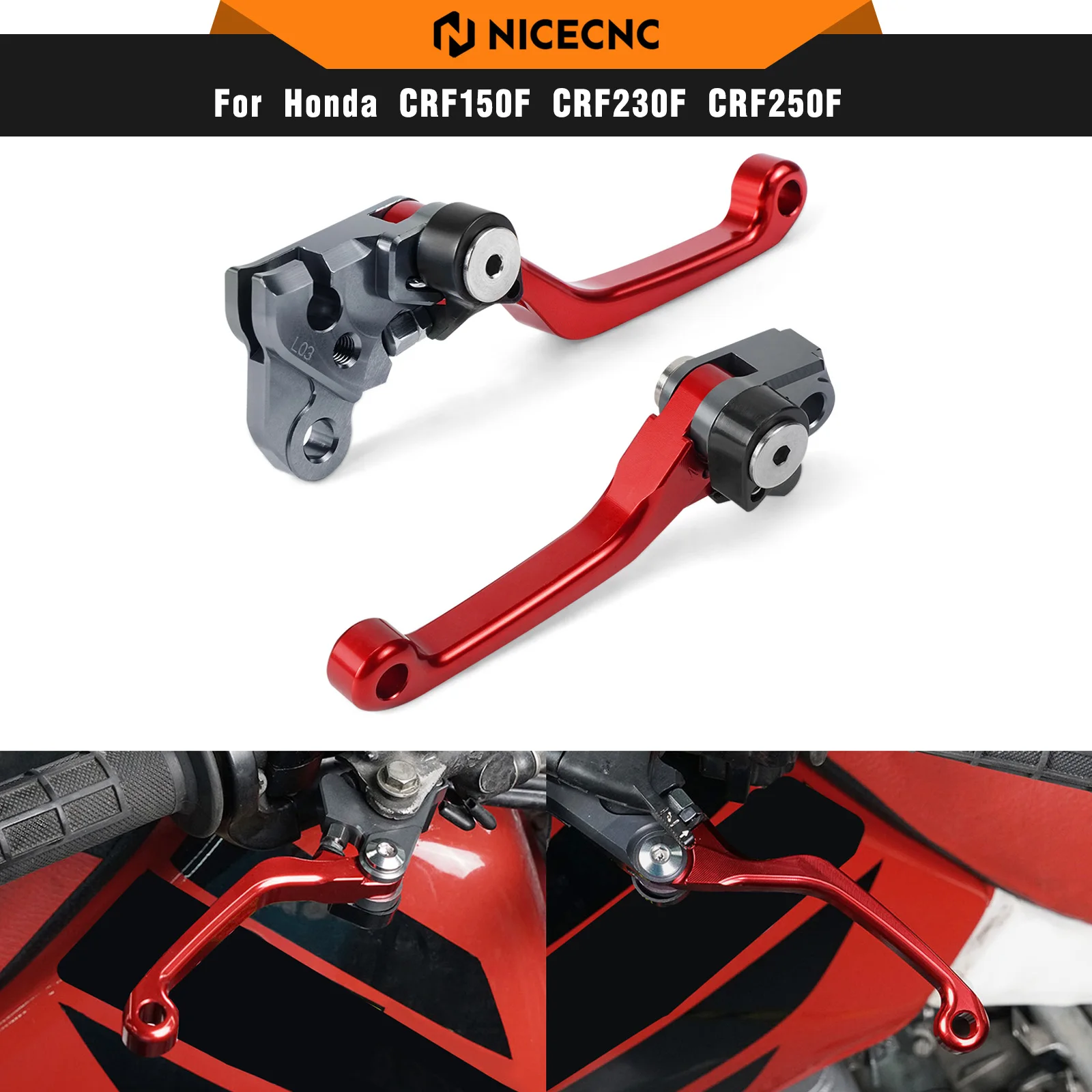 Palanca de embrague y freno NICECNC para motocicleta Honda CRF150F CRF230F 2003-2017 CRF250F 2019-2021 CRF 150F CRF 230F CRF 250F