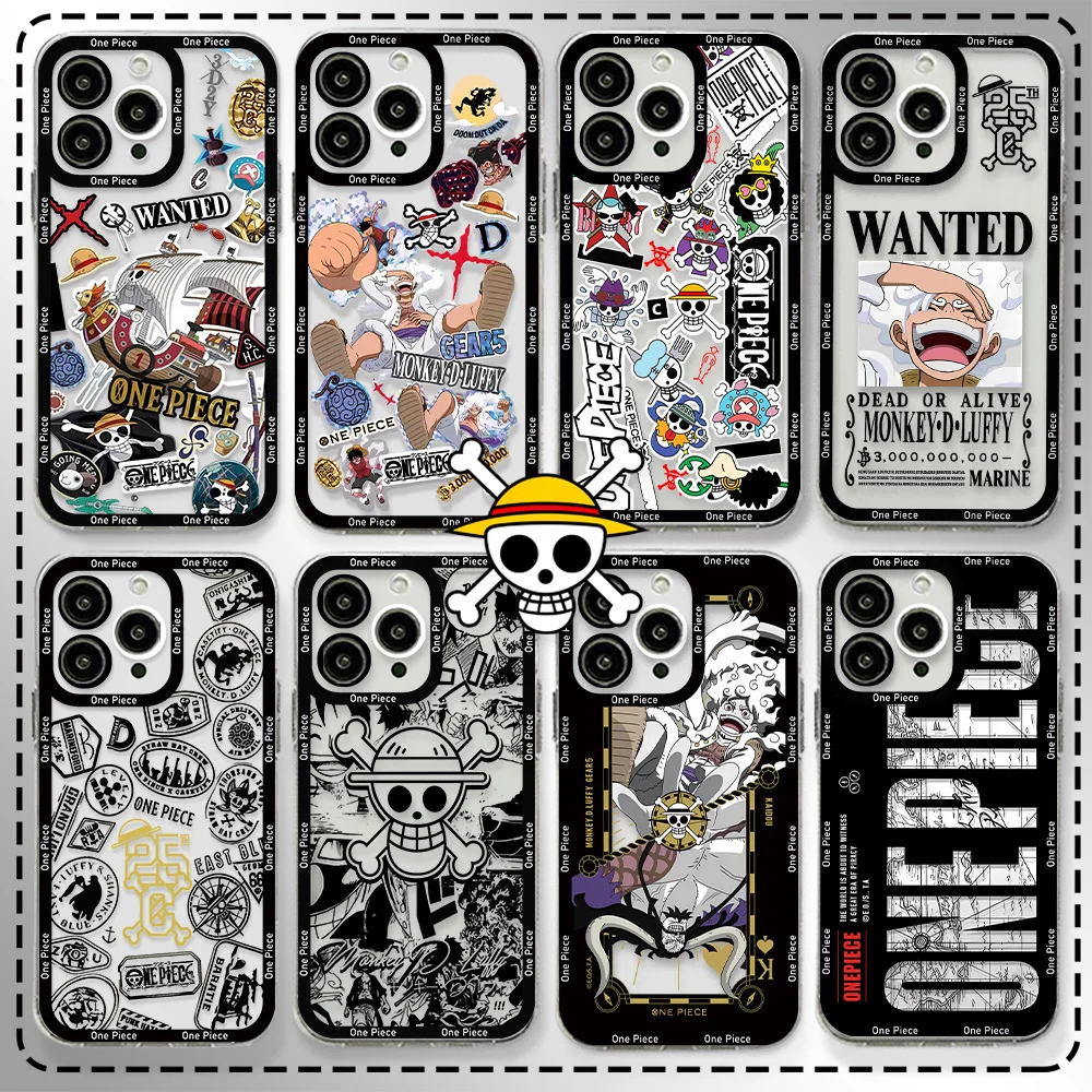 Anime Ones Pieces Luffys Phone Case For Samsung S24 S23 S22 S21 S20 S10 FE Note20 Note10 Plus Ultra Lite 5G Clear Soft TPU Cover