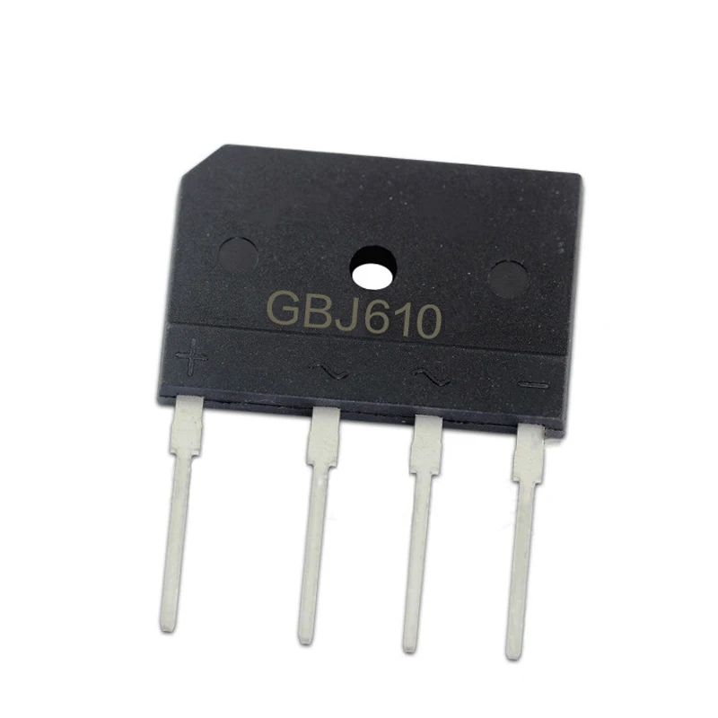 5~500Pcs GBJ610 GBJ608 GBJ606 Bridge Rectifier 6A 1000V/800V/600V GBJ6M/6K/6J Bridge Stack Can Cut GBJ Footprint Flat Bridge