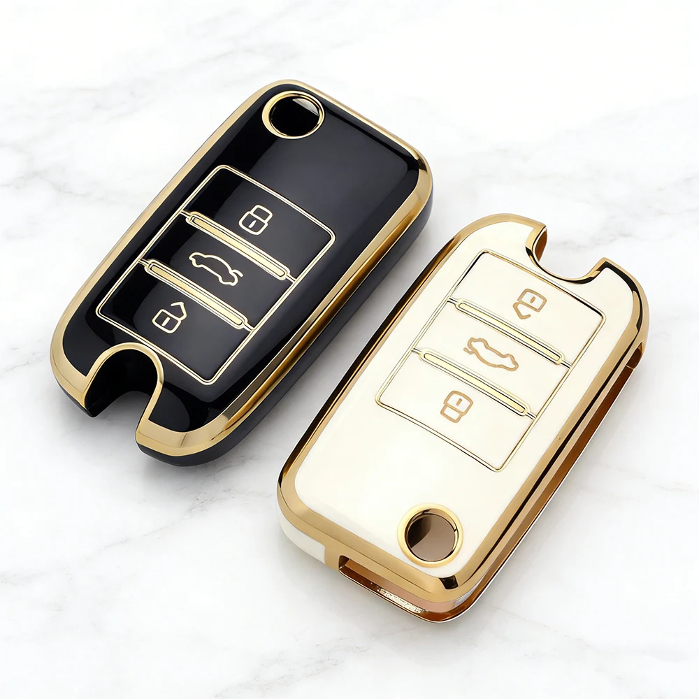 Flip Car Key Fob Cover for Roewe RX5 & MG Models MG3 MG5 MG6 MG7 MG ZS GT GS 350 360 750 Key Case Holder Protector Keychain