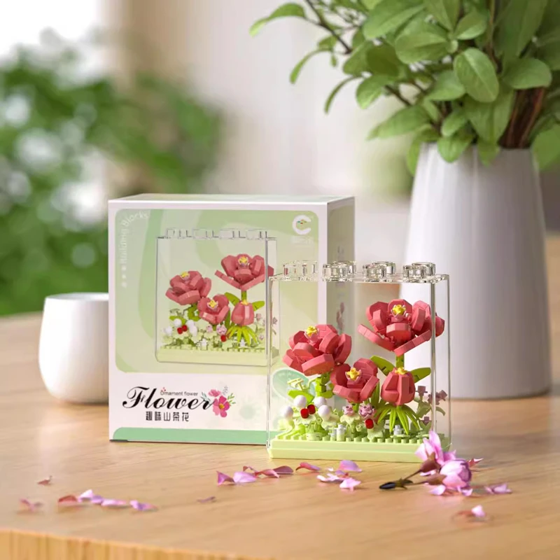 Qimeng Fun Mikrogranules Rose Ewige Blume Baustein Ornament Bausatz Geschenk für Mädchen 7323-26 – Detail 4