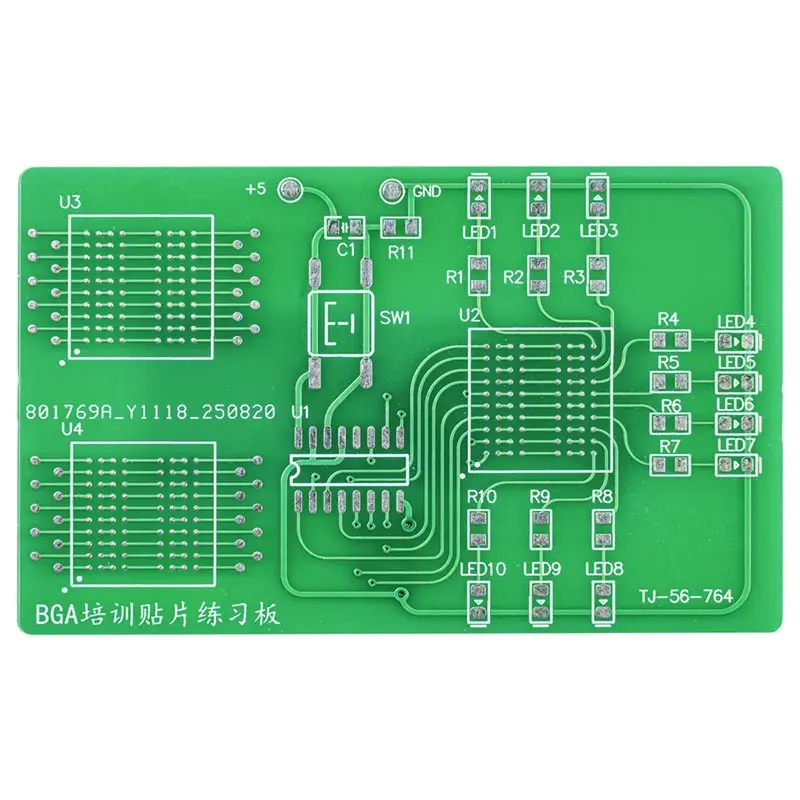 SQPP-BGA Chip Training Teaching Experiment Soldering Practice Board SMD LED Flowing Light Assembly Kit