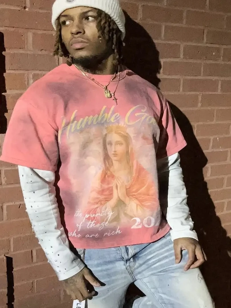 

Y2K Stam Crt Double Layer Long Pullover Men's round Ne T-irt Youth Faion Long Sve Casual Wear Autumn Season