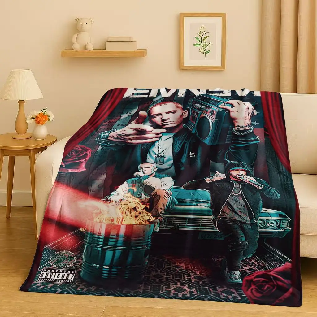 Calsiic Rap God Eminem Hip-Hop Music Rapper Flannel Blanket,Soft Plush Throw for Home Bedroom Bed Sofa Cover Kid Gift Picnic
