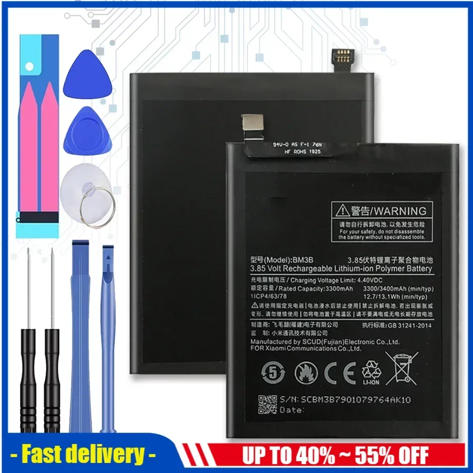 BM3B Mobile Phone Batteries For XIAOMI Mi Mix 2 Mix2 Mix2S MiX 2S Battery For Xiao mi BM 3B 3400mAh Cellphones Portable Battery