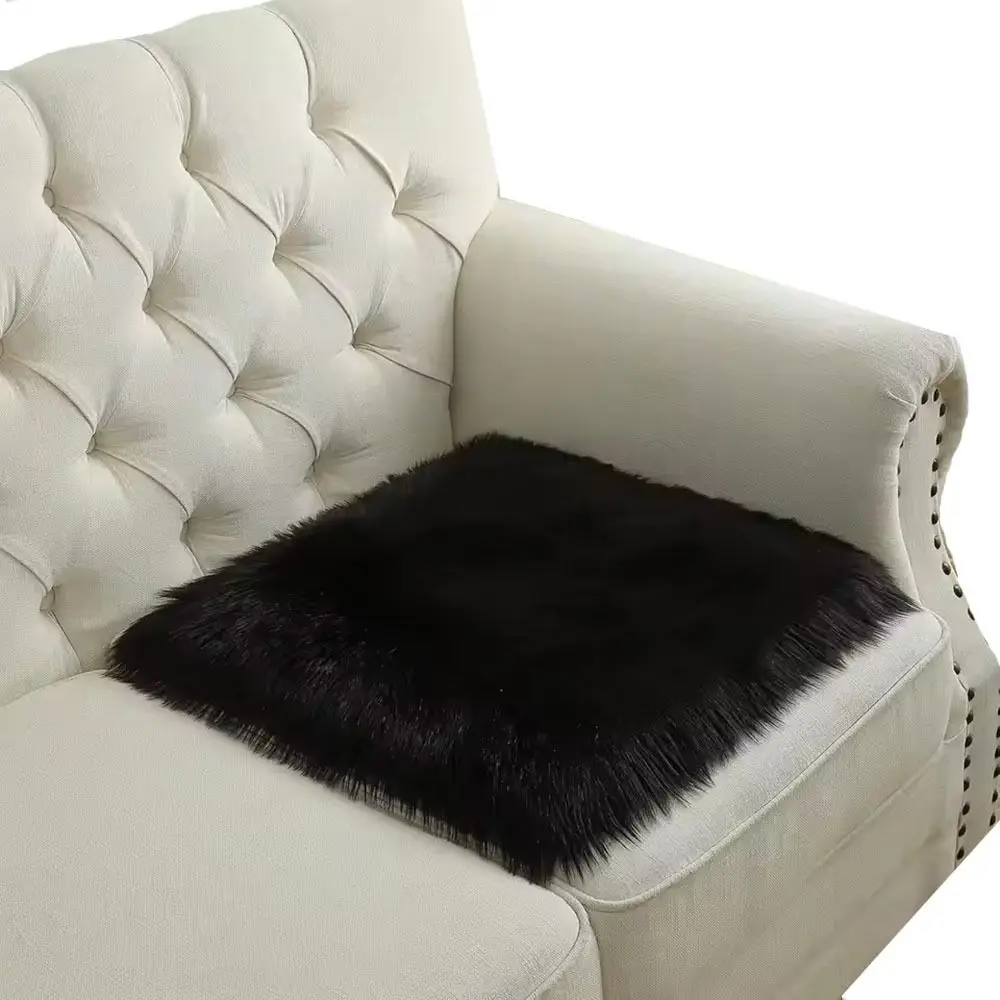 Sofa Pillow Cushion Fluffy Faux Fur Carpets Soft 45*45cm Display Dressing Table Mat Seat Cushion Pad