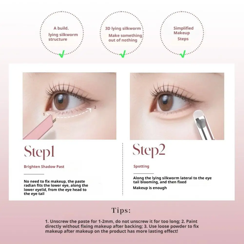 DEZONE Pennello per borsa per occhi a doppio pinyin Modellatura con un solo tempo Aspetto naturale Facile da colorare Disegno Sopracciglia Illumina le ombre