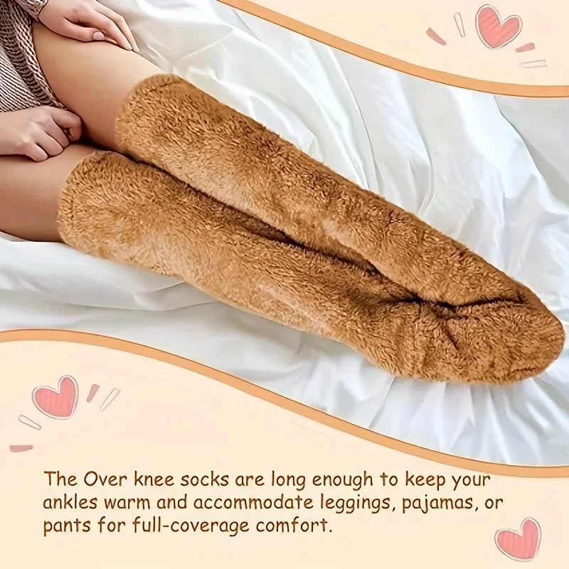 جوارب أرضية نسائية من CZHIYAO، ارتفاع الركبة، قطيفة للغاية لتدفئة الساق، عازلة للغاية، أرضيات باردة، لكبار السن والأقدام #5