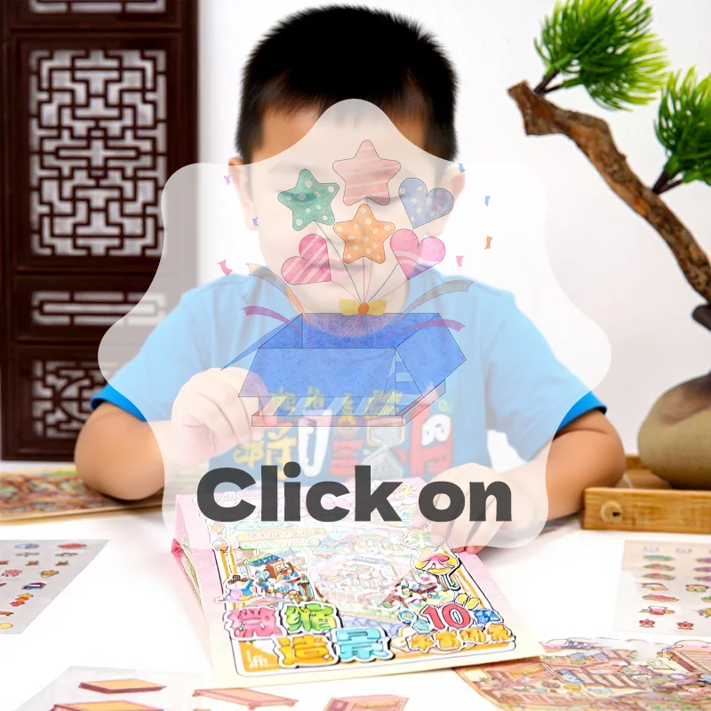 1Set Chinoiserie Theme Landscape Sticker Books Mountain River World Series DIY Decoration Sticker Cartoon Scene Stack Sticker