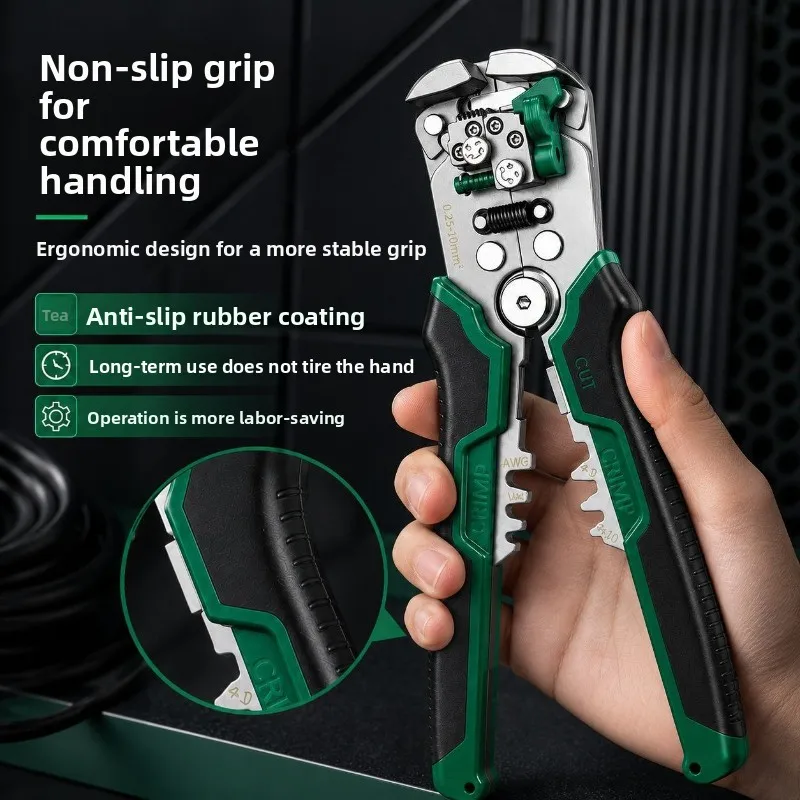 Electrician Multifunctional Wire Stripper Pliers Cable Cutter Crimping Tool for Stripping Cutting Crimping Electrical Work