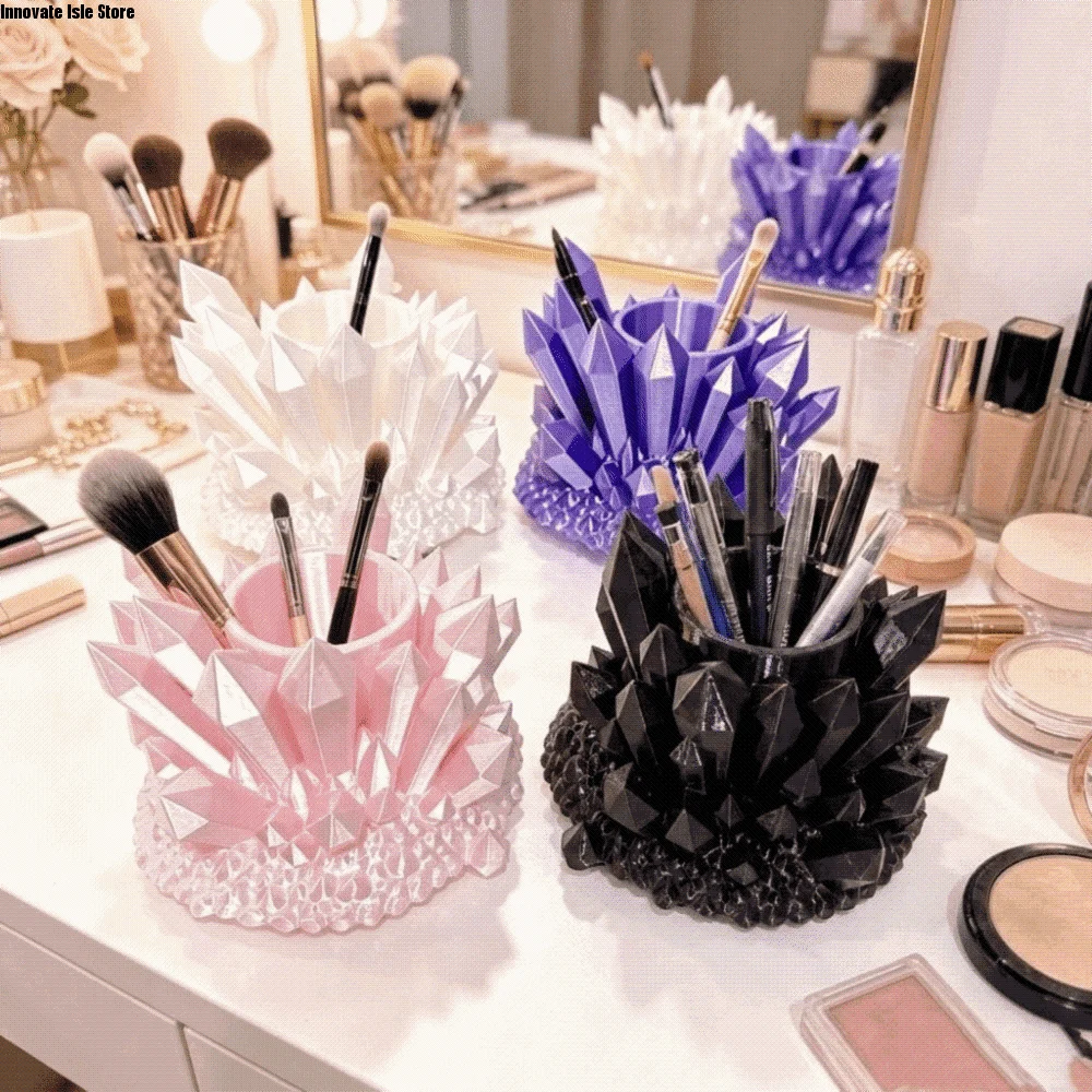 Sweet Style Plastic Crystal Shaped Pen Holder Funny Creative Desktop Organizer Storage Display Shelf Office