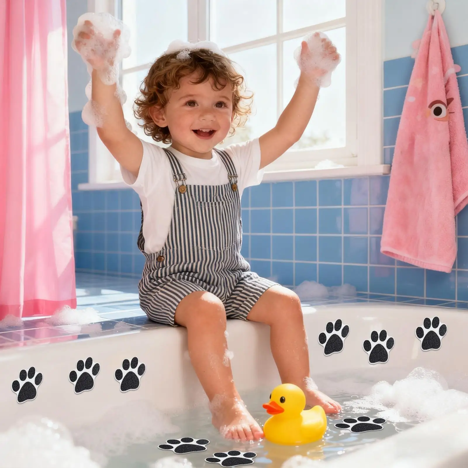 Bathtub Non Slip Stickers 20piece Dog Paw Shape Decals Bath Stickers For Tub Non Slip For Kids Baby Elderly Spa Toddler Seniors