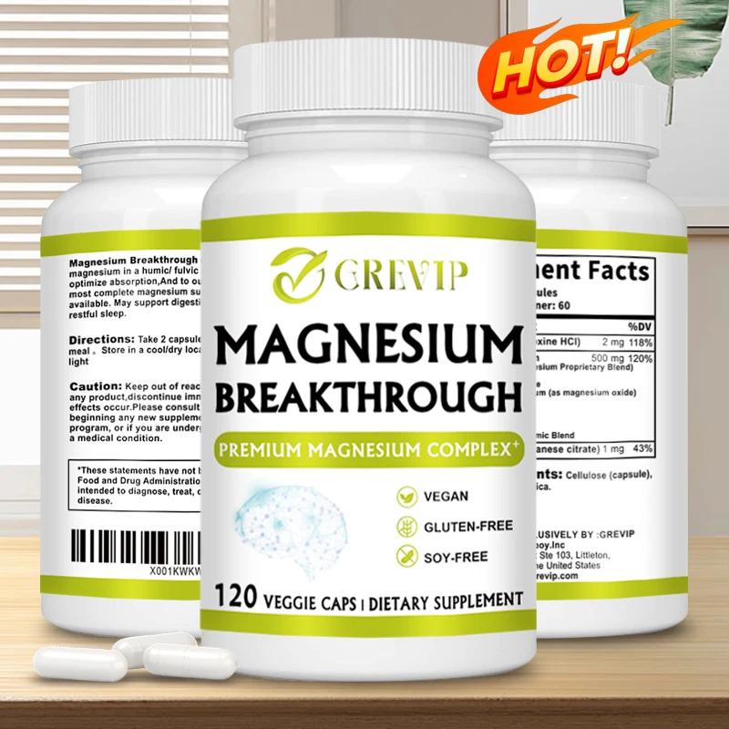 Magnesium Breakthrough - 7 Forms of Magnesium - Natural Sleep and Brain Supplement, Supports Muscle, Joint and Heart Health