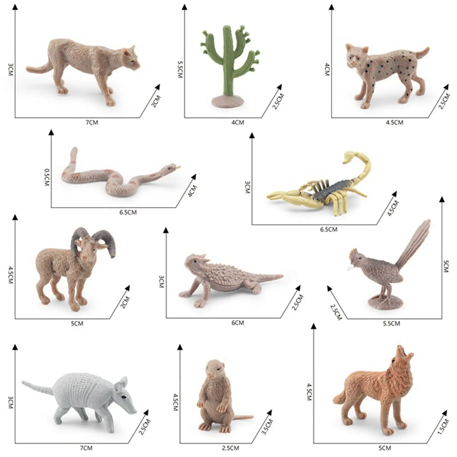 

11Pcs Simualtion Desert Animals PVC Realistic Jumbo Wildlife Animals for Birthday Gift Kids Toy Playhouse Decor Table Decoration