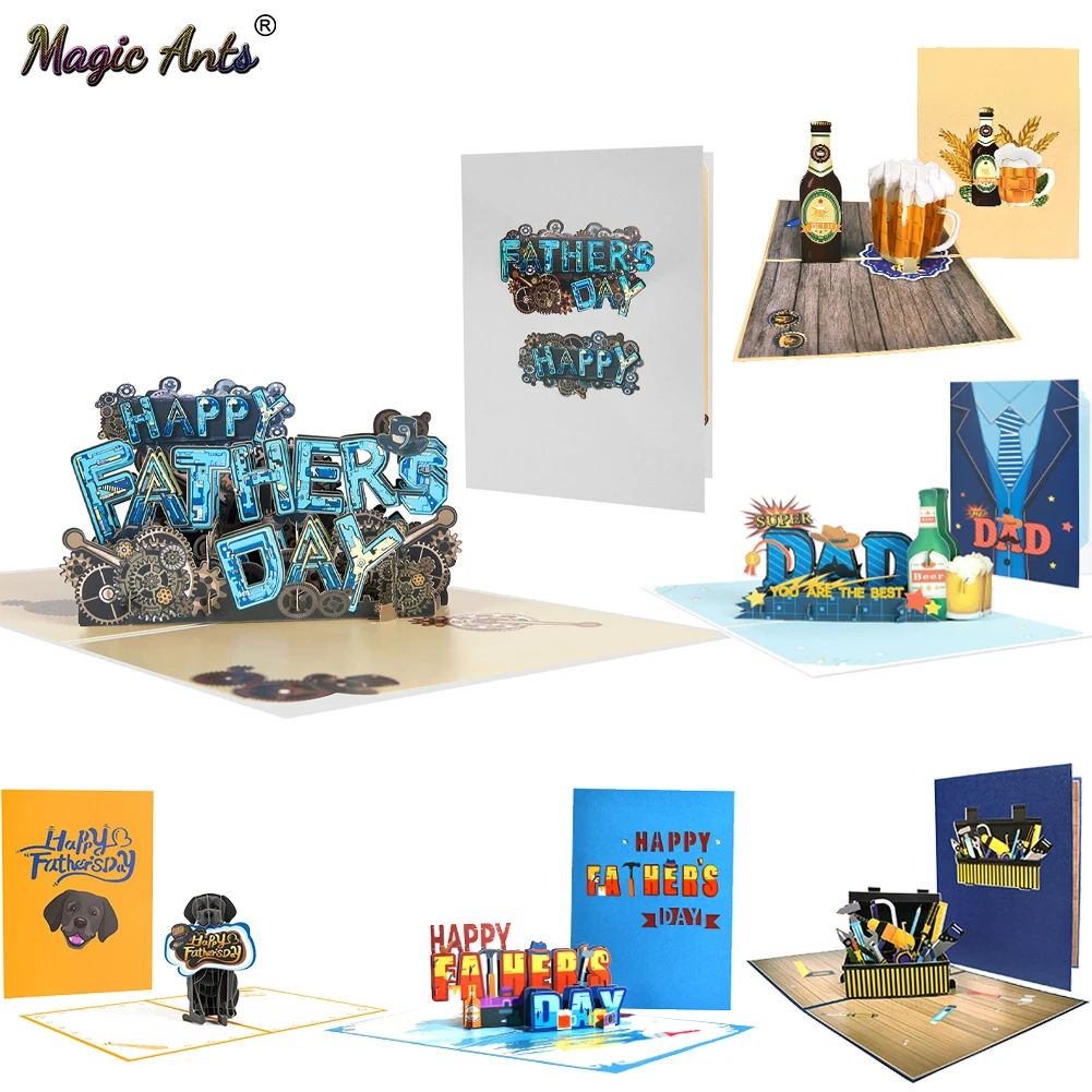 Fathers Day Cards 3D Pop-Up Father Birthday Greeting Card for Dad, Father's Day Gift for Dad